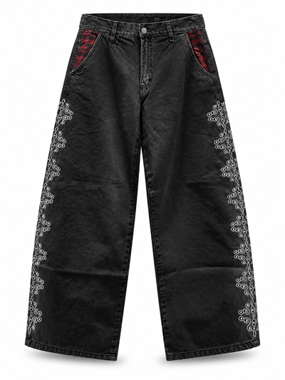 JEANS BAGGY REBEL RED GRIS