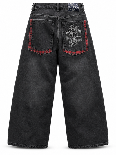 JEANS BAGGY STUDIO RED GRIS