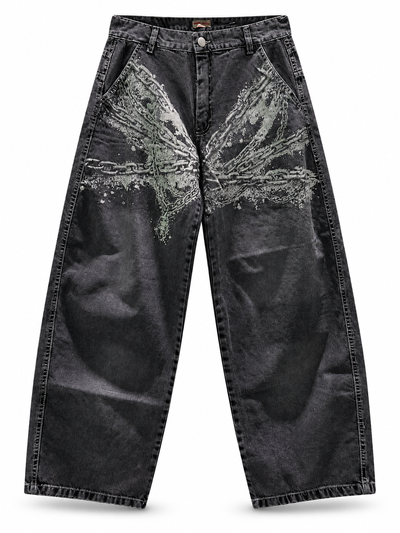 JEANS BAGGY CHAIN WHITE GRIS