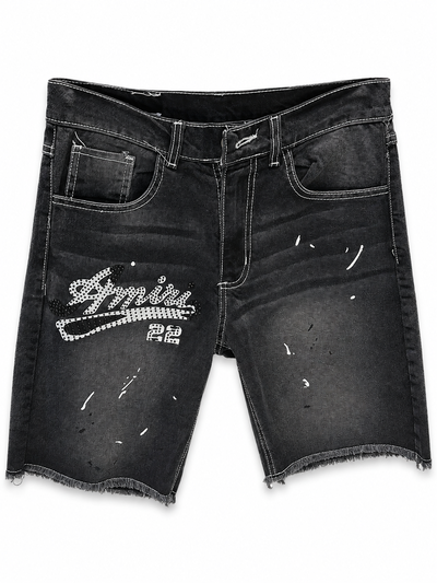 BERMUDA AMIRI MANCHAS Y STRASS NEGRA
