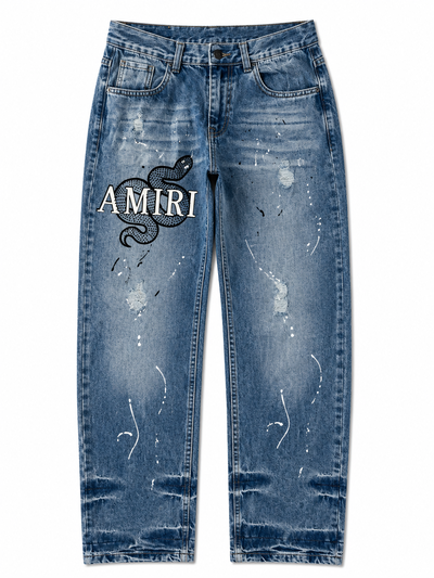 JEANS RECTO AMIRI SERPIENTE Azul