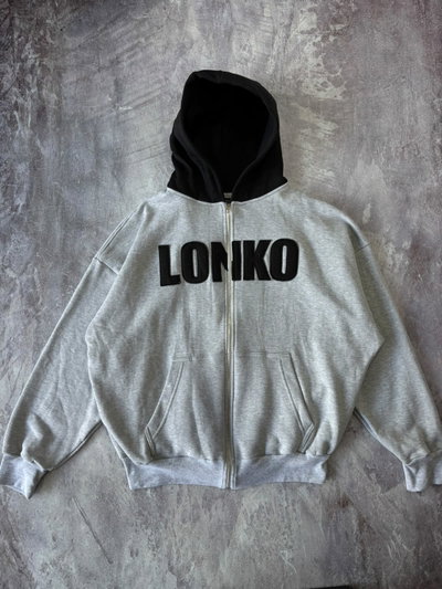 CAMPERA LONKO COMBINADA Gris con negra