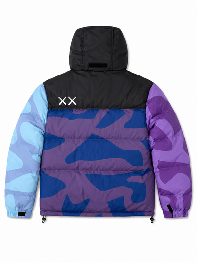 CAMPERA INFLABLE XX Celeste con morado 