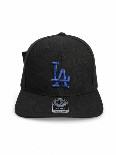 GORRA PLANA LA Negra con azul
