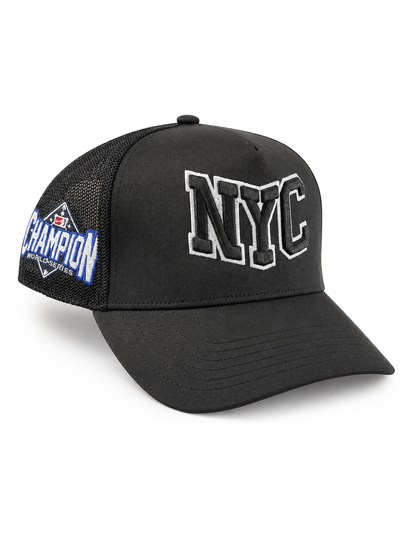 GORRA CURVA CON ABROJO NYC Negra