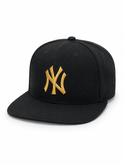 GORRA PLANA NY YANKEE Negra con dorado