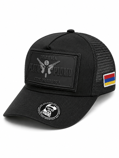 GORRA PLATA O PLOMO PISTOLA Negra