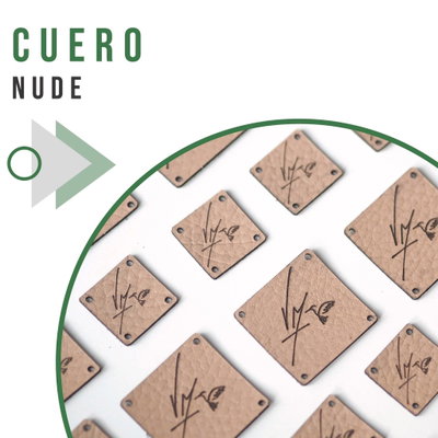 Etiquetas de cuero nude