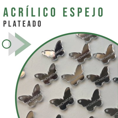 Etiquetas en espejo plateado