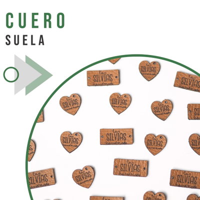 Etiquetas de cuero suela