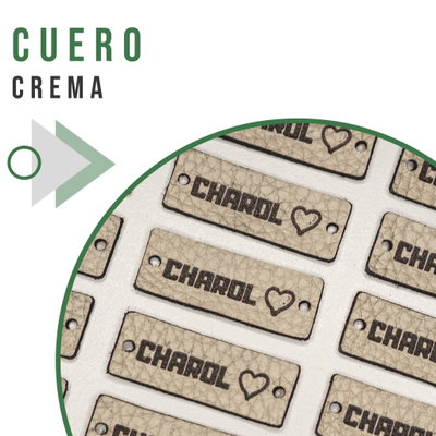 Etiquetas de cuero crema