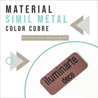 Etiquetas o dijes en símil metal cobre
