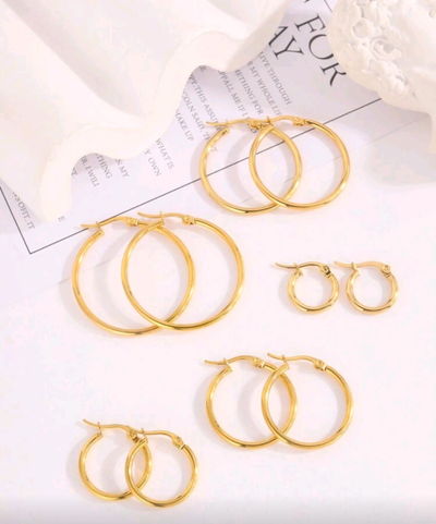 Aros argolla de Acero Dorado