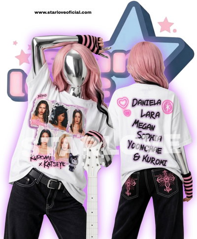 Remera Katseye Girls x Kuromi 