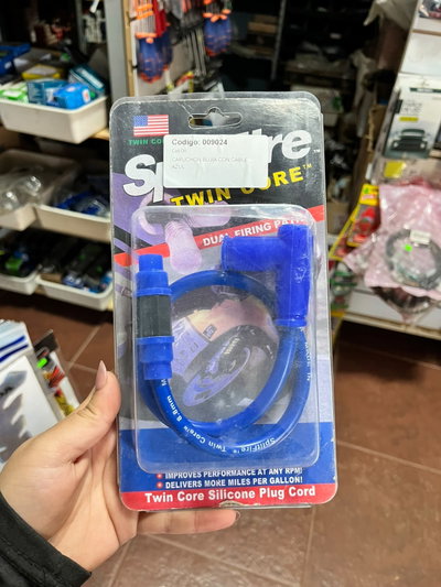 Cable bujia con capuchon azul