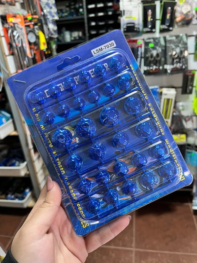 Cubre tornillos con diseño azul