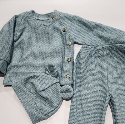 Conjunto 3 piezas buzo cruzado en &nbsp;cashmere&nbsp;