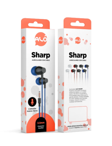 AURICULAR ALO SHARP IN EAR/MIC/PLUG3.5