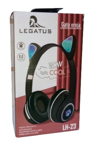 AURICULAR VINCHA BLUETOOTH LH-23 CON OREJITAS RGB LEGATUS