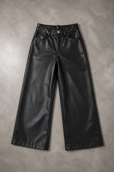 Wide leg eco cuero
