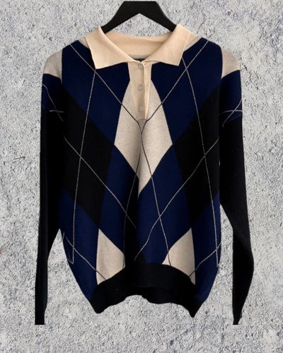 Sweater polo rombos