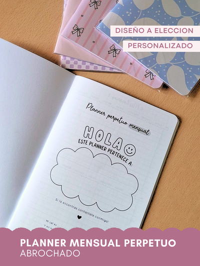 Planner mensual perpetuo - abrochado
