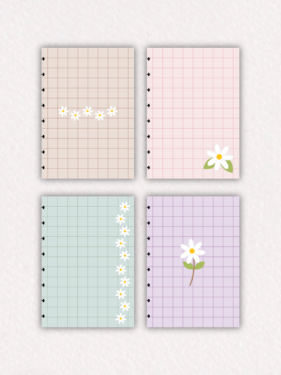 Separadores/caratulas Inteligentes - Margaritas (Pack x4)