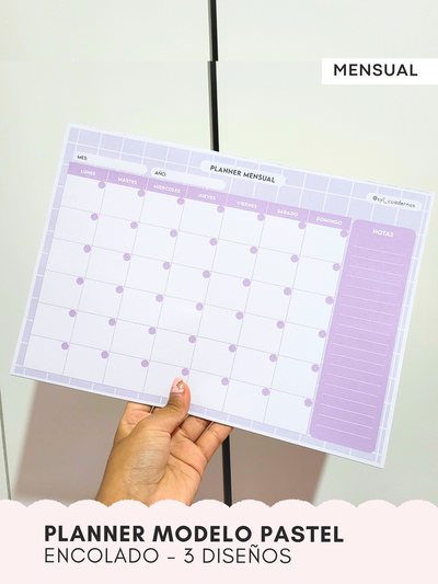 PLANNER MENSUAL MODELO PASTEL - block encolado