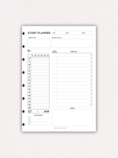 Study planner diario - repuesto