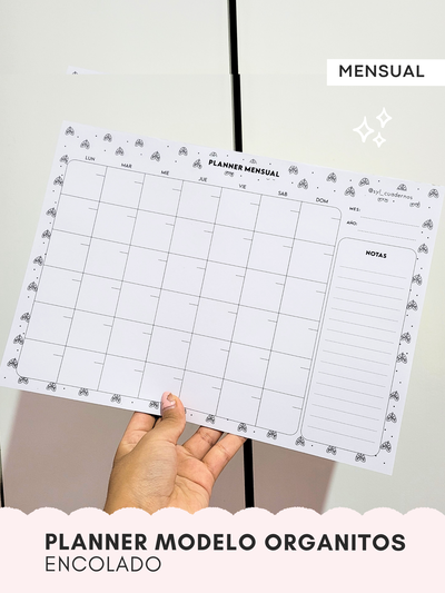 PLANNER MENSUAL MODELO ORGANITOS - block encolado
