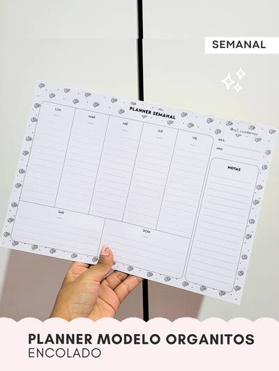 PLANNER SEMANAL MODELO ORGANITOS - block encolado