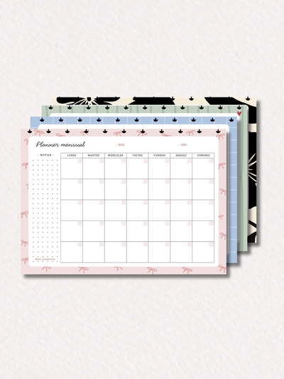 Planner mensual colores - repuesto