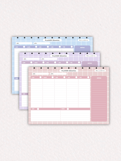 Planner semanal pastel -  repuesto