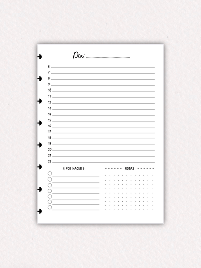 Planner diario perpetuo - repuesto