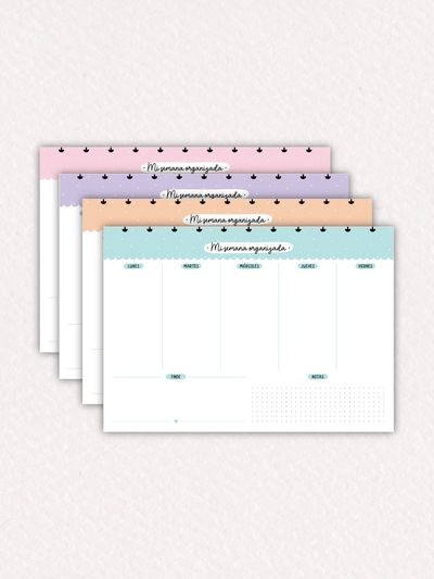 Planner semanal corazón - repuesto