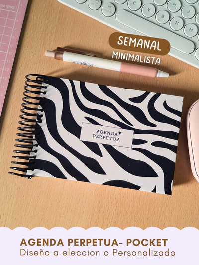 Agenda Perpetua Semanal MINIMALISTA - pocket - personalizada