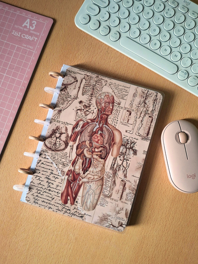 Cuaderno A5 discos tapa semirrigida - RAYADO C101