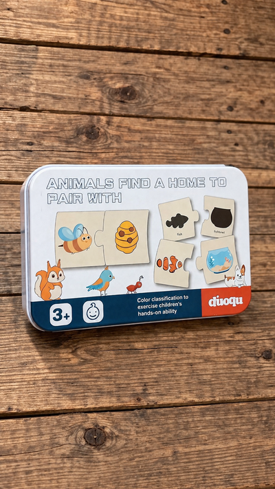 Puzzle asociación-animales-