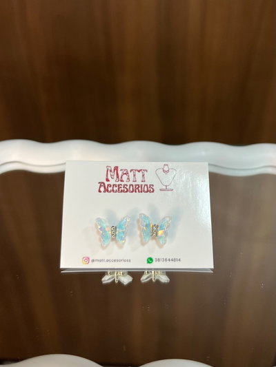 Aros "mariposa" blanca AQ