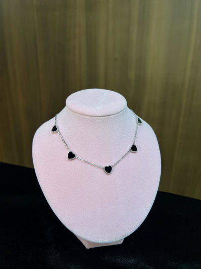 Gargantilla "Corazones" negro AQ