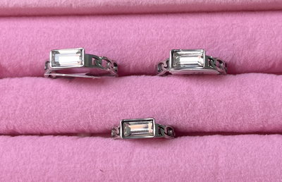 Anillo piedra cubic cuadrada AQ