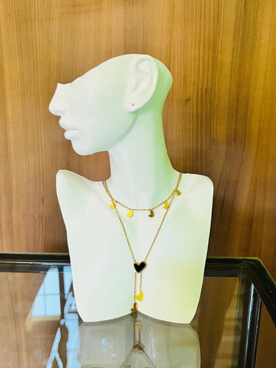 Collar doble "Corazones" AD