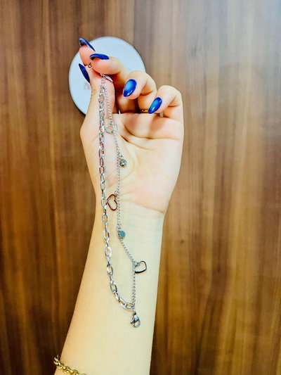 Pulsera doble "corazón" AQ