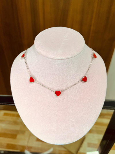 Gargantilla "corazones" rojo AQ