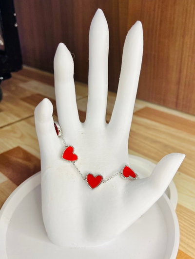 Pulsera "corazones" rojos AQ