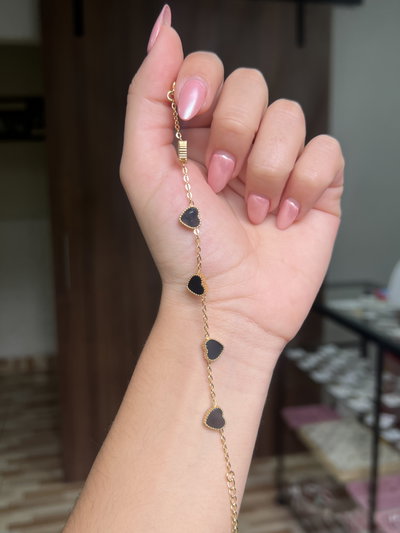 Pulsera "corazones" negros AD
