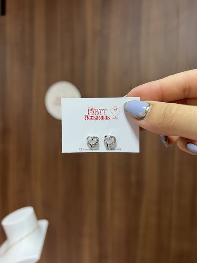 Aros "corazón" strass AQ