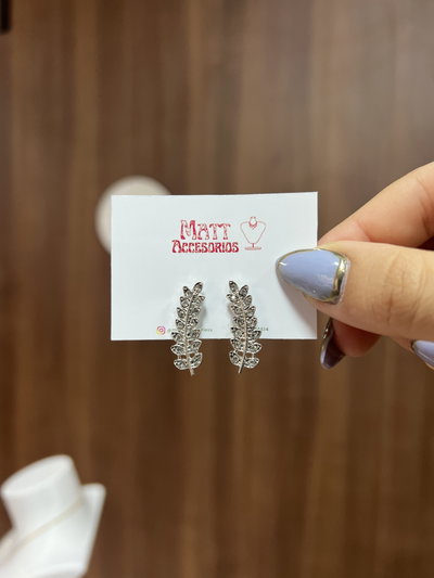 Aros "Hoja" con strass AQ