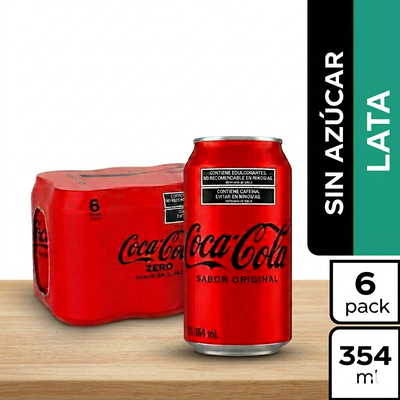 Coca Cola Lata Zero 357 ml x 6u