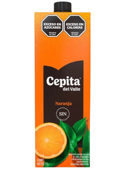 Cepita 1 L  Botella Naranja / Durazno pack x 6u
